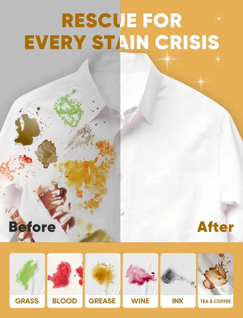 Easy by 7MD STAIN-LESS Fast & Effective Stain Remover 120ml | PH Neutral Multi-Purpose Cleaner | 7MD45725 |