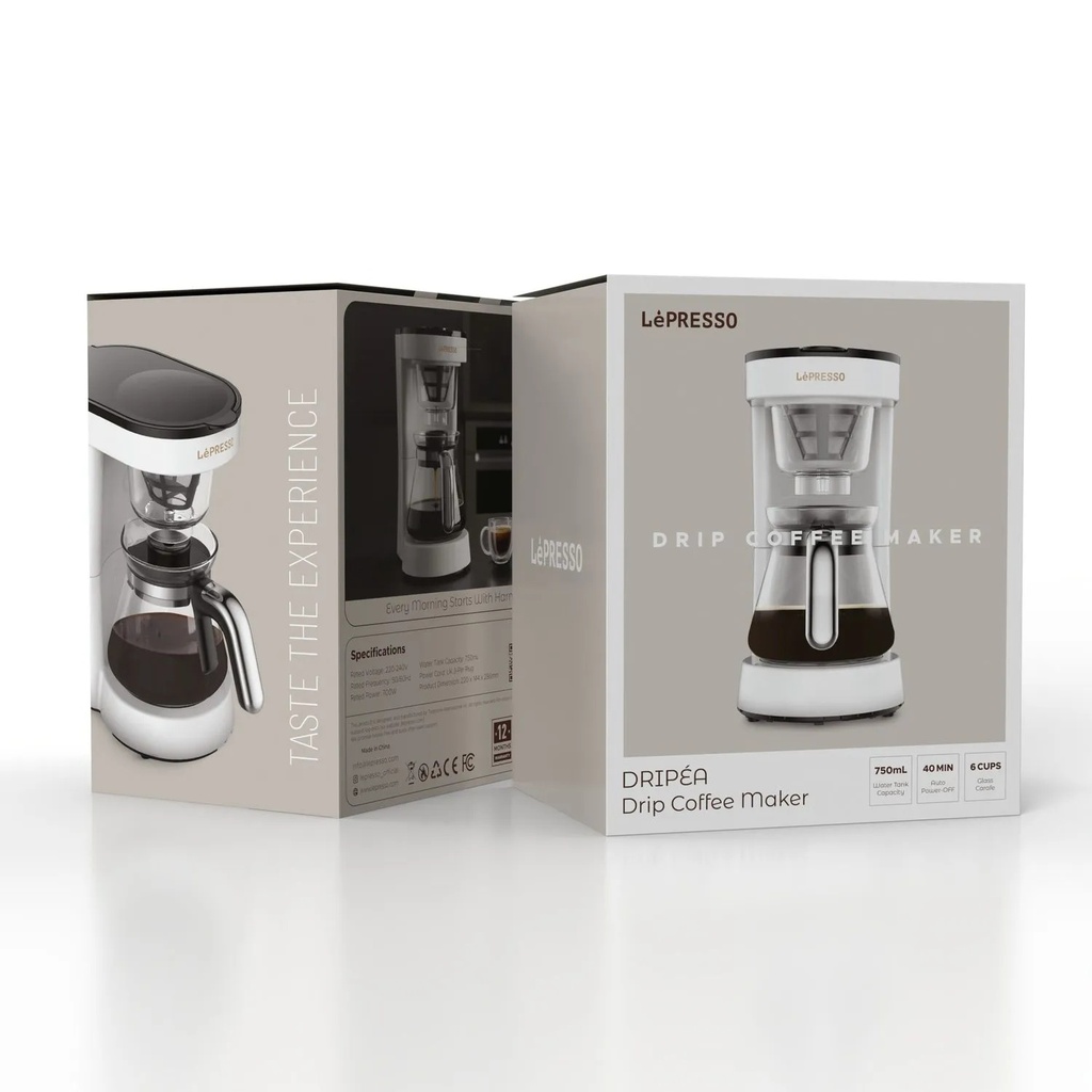 LePresso Drip Coffee Machine BS Plug 0.75L with Transparent Design, 700W Fast Brewing & Keep Warm Function | LPDRPCOFM |