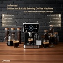 LePresso Hot & Cold Brewing Coffee Machine with 20 Bar Pump, 1350W, Digital Display, Self-Cleaning and UK Plug | LPCFFTEM0070 |