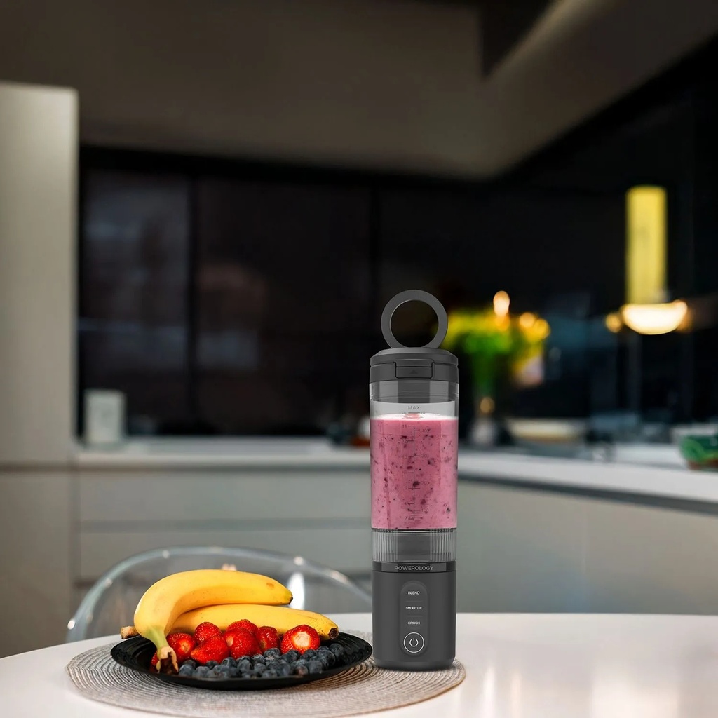 Powerology MagBlend Portable Blender with Magnetic Phone Mount – 470mL, 6 Steel Blades, Ice Crushing, Multi-Mode Blending, USB-C Rechargeable | PRPBB8301 |