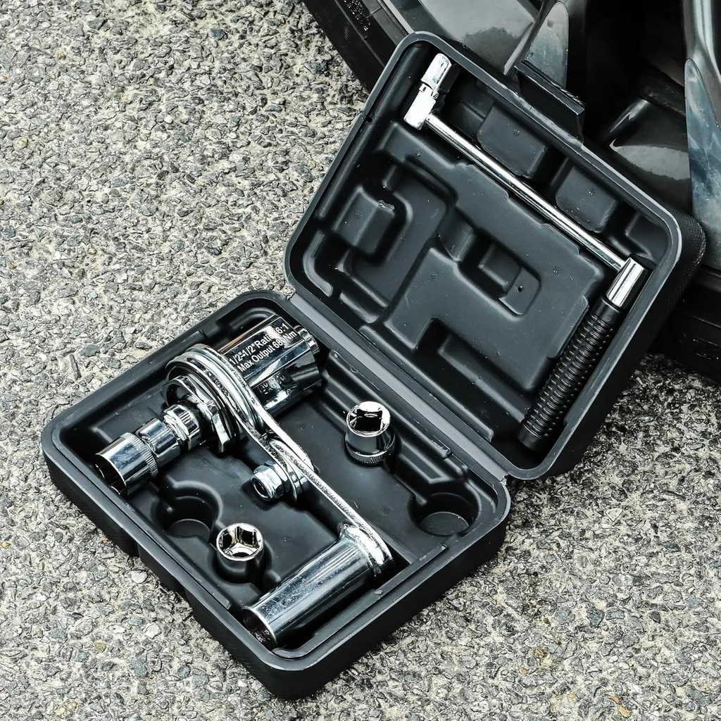 SUV Tire Changing Heavy-Duty Torsion Wrench Set – Torque Multiplier 1/2” DR, 3 Sockets, Upgraded 8-Point, Max 680N·M