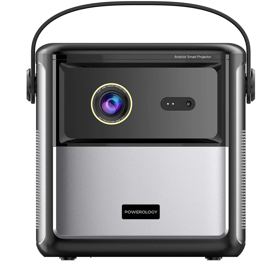 Powerology Starbeam 100 inch 4K GTV Projector – Android 9, Google TV, Brightness 450 ANSI, Full HD, 3D Support, 15000mAh Battery, USB & HDMI Connectivity, Laser Auto-Focus, Portable Home Entertainment Projector, With One Year Free SUB | PGTVPBK |