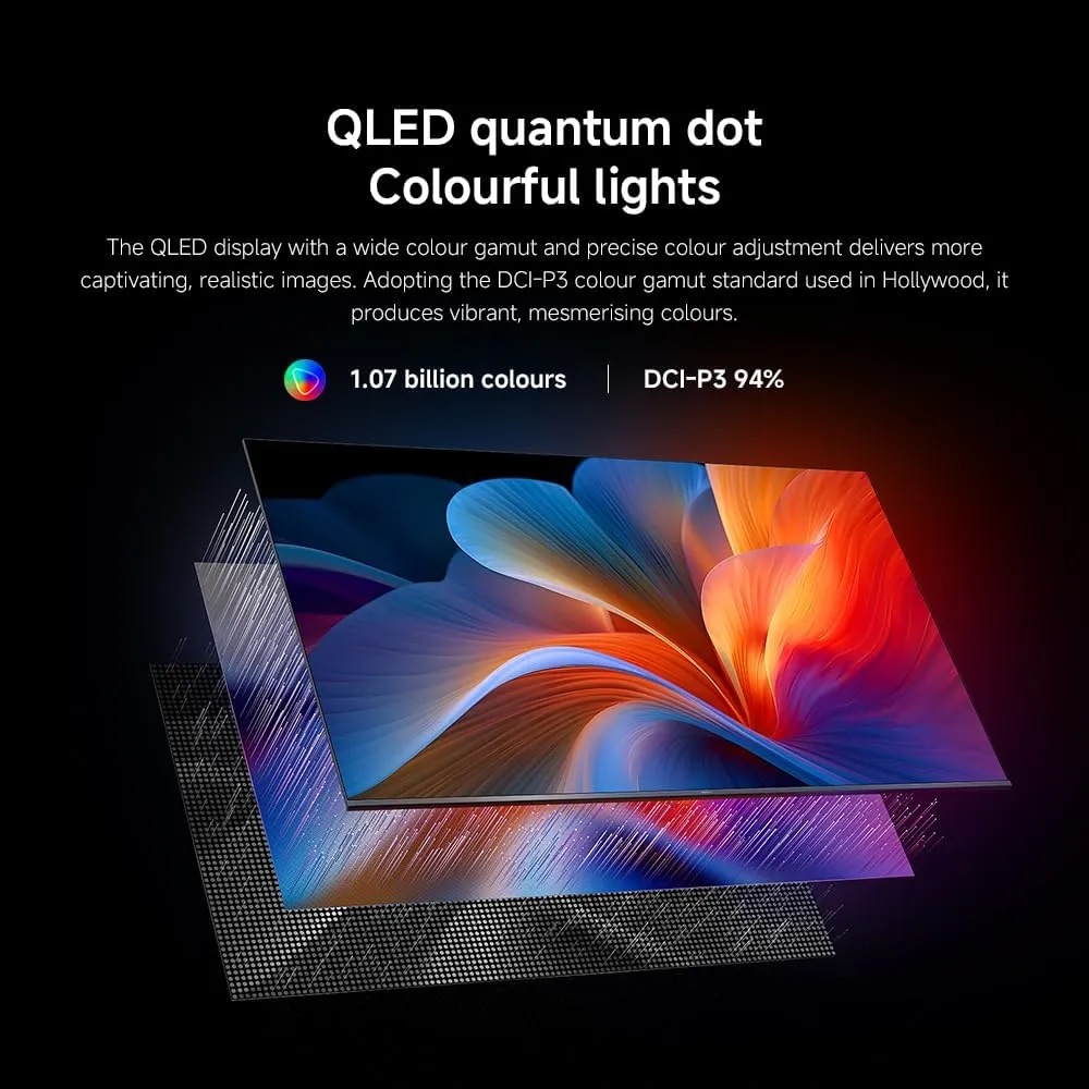 Xiaomi TV A Pro 55 inch 2026 – 4K QLED, HDR10+/HLG, Dolby Audio, Google TV, Smart Assistant, Dual Stand, Bezel-less Design