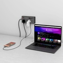Powerology 2990W Power Strip with 4 AC Sockets, Dual USB-C PD & Dual USB-A QC, Digital Display, 99H Timer and 2m UK Plug | PWCUQC045BK |