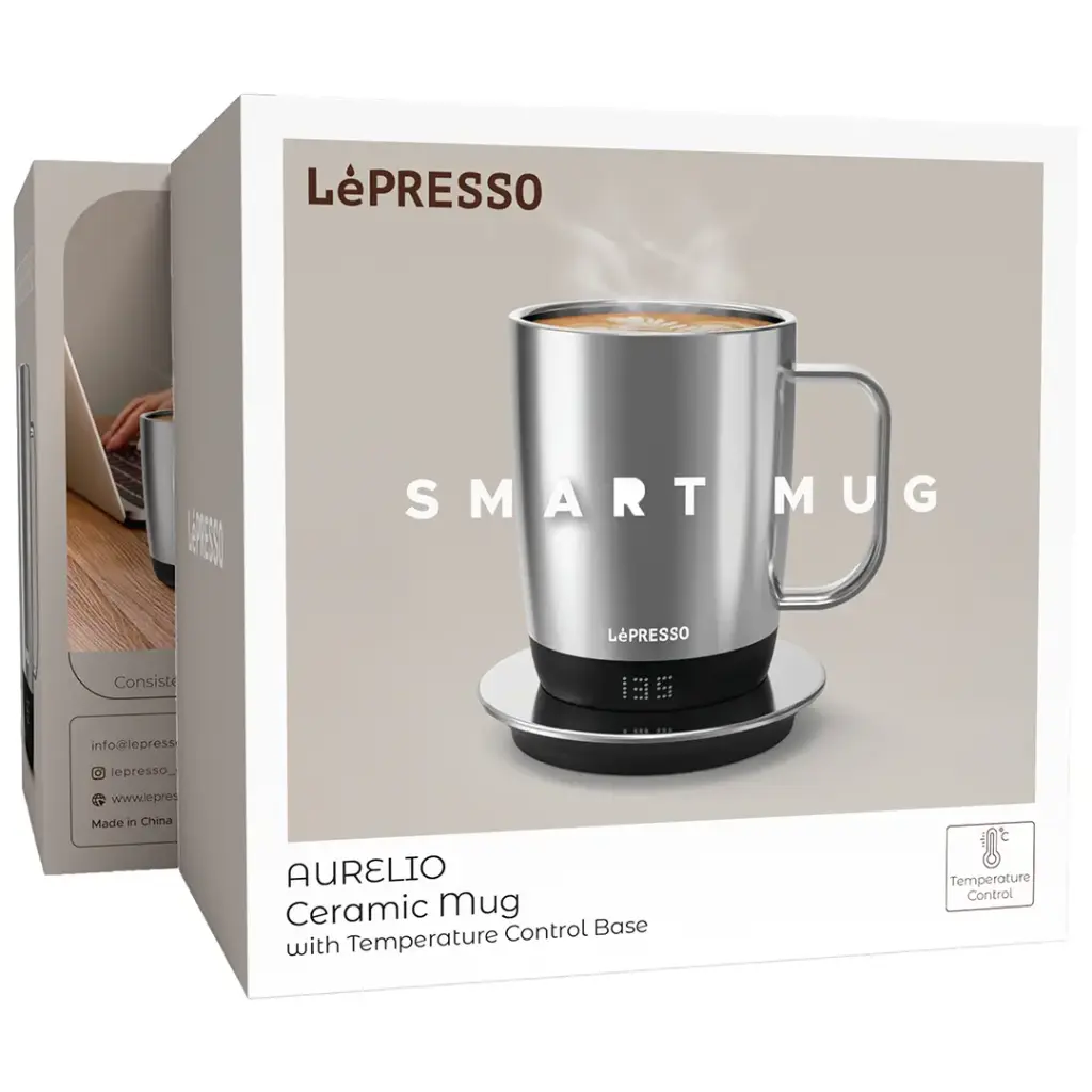 LePresso Aurelio 300mL Ceramic Smart Heated Mug with Temperature Control Base and USB-C Rechargeable | LPCFFACM0062 |