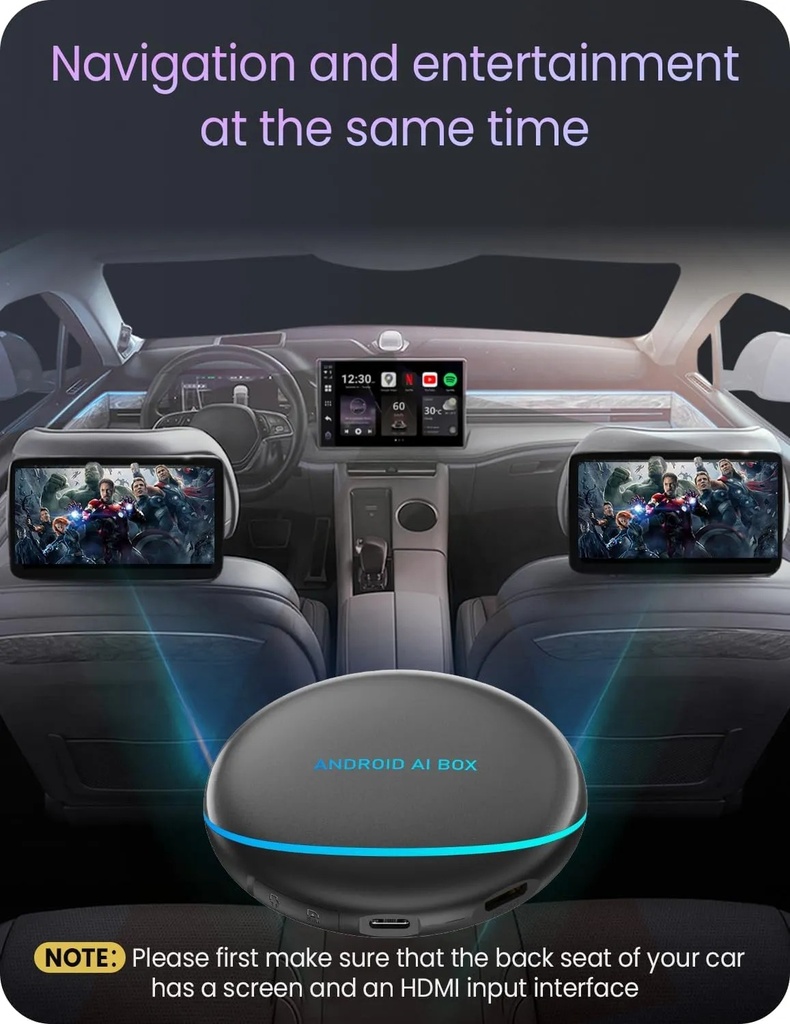 Carplay Magic Box – 3-in-1 Wireless Streaming Device for Android Cars with HDMI Output, Built-In Apps & Wireless CarPlay
