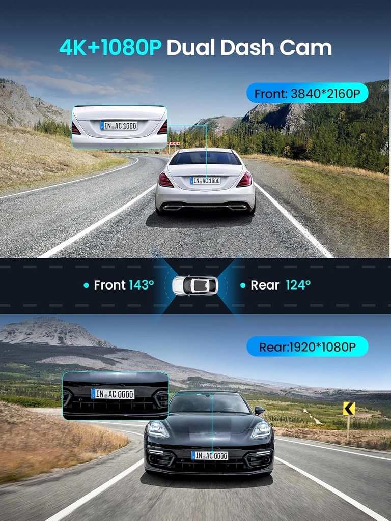 DDPAI Z50 Pro Dual-Channel Dash Cam with 4K Front & 1080P Rear Recording, WiFi 6, Built-in GPS, ADAS & 64GB Card | DR200401 |