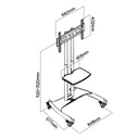 Height Adjustable Professional TV Trolley Stand for 32"–75" Screens, Premium Mobile Cart with Shelf & Lockable Wheels | AVA-1500-60-1P |