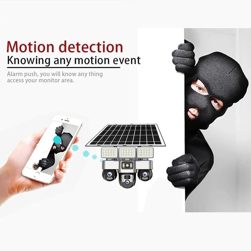 V380 Pro WIFI Solar Security Camera – Triple Lens PTZ System, 360° Coverage, Night Vision & IP66 Waterproof | VTS30A-W-F |