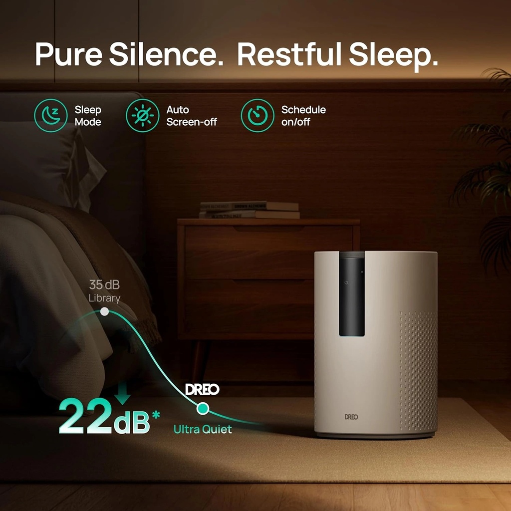 DREO HEPA Air Purifier for Large Rooms up to 82㎡, Smart Air Purifier with PM2.5 Display & 3-Stage Filtration | 605S / DR-HAP005S |