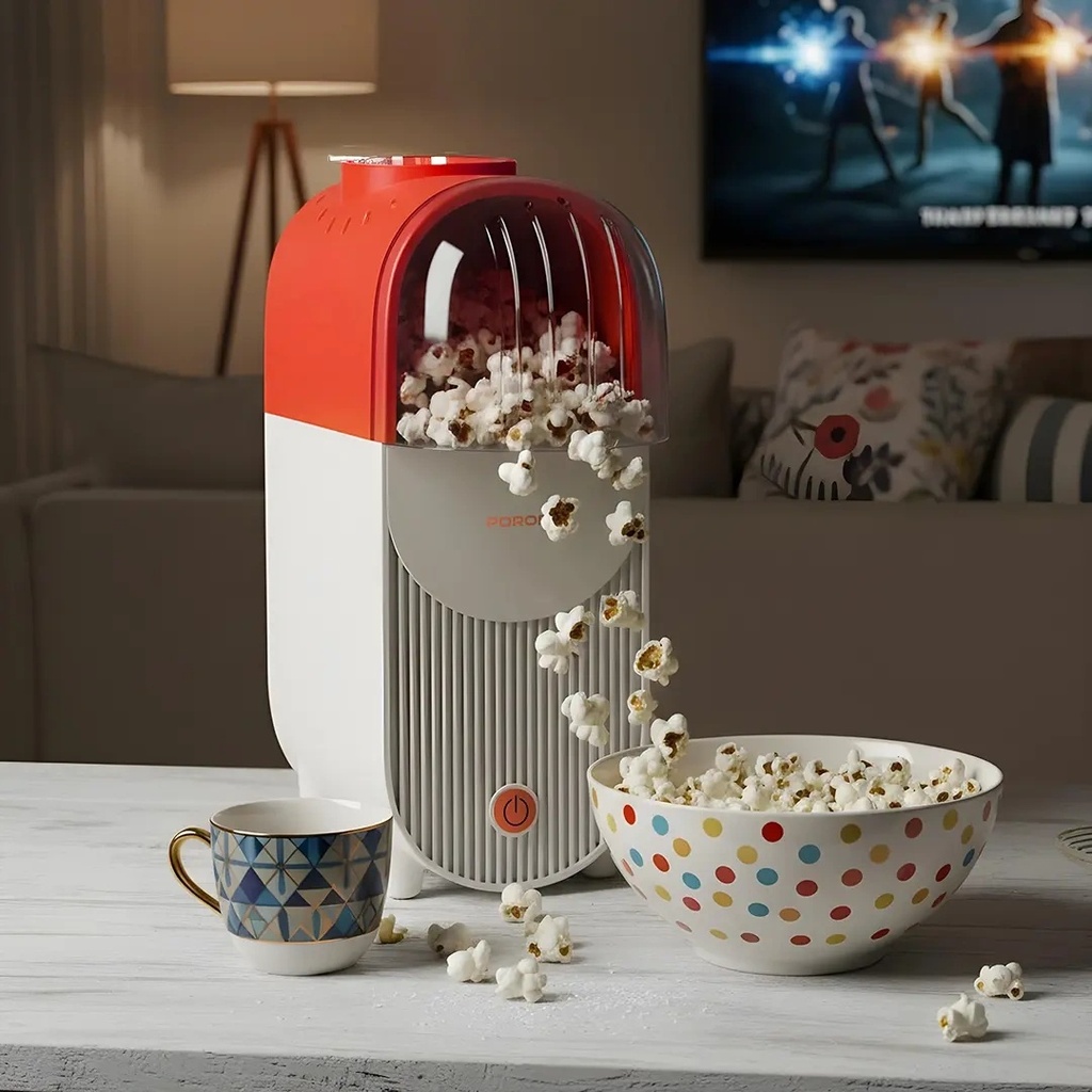 Porodo Lifestyle Popper Hot Air Popcorn Maker with Measuring Cup | PDLFSTN005WHOG |