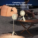 Vyvylabs D09 Multi-Functional Camping Tripod Fan with LED & Hooks – 4000mAh Battery, 4 Speed Levels, Up to 14 Hours Runtime | VKD09 |