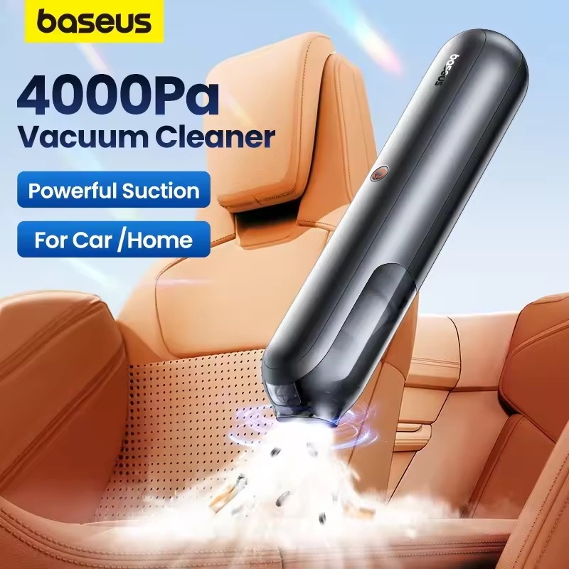 Baseus A0 Pro Wireless Car Vacuum Cleaner – 4000Pa Suction, 2000mAh Battery, 35W Power, Type-C Charging
