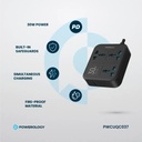 Powerology Power Strip 3250W – 3 AC Outlets with USB-A & USB-C PD Fast Charging | PWCUQC037 |