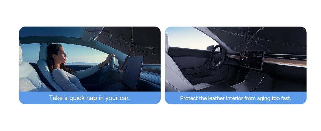 Baseus Car Sun Shade Umbrella – 141 × 75cm Large Foldable Front Windshield Sunshade with Anti-UV & Heat Protection | BS-CN013 |