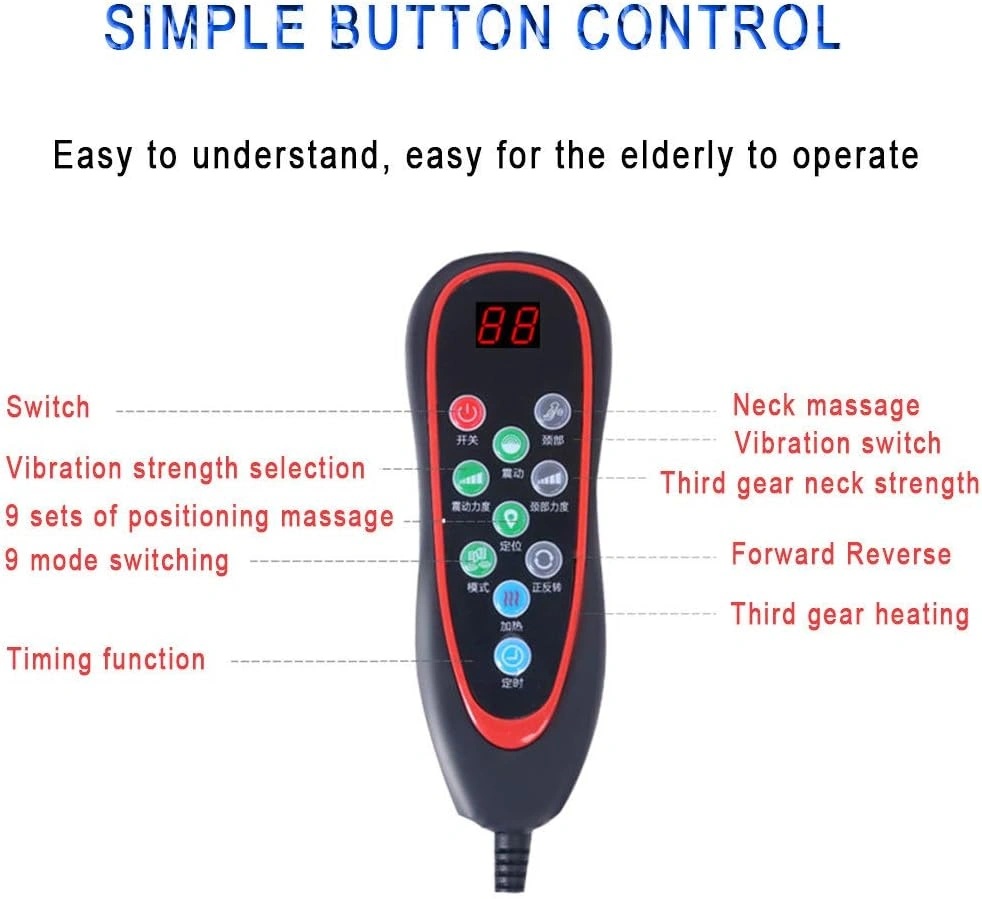 Multi-Function Massage Mattress 24W 12V Full-Body Relaxation Cushion with Ergonomic Design and 30-Minute Auto Timer - Home and Office Massage Pad | JH-CD6 |