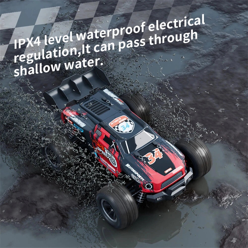 Wild Storm Brushless RC Car 1/16 Scale 4WD 50km/h Speed 1500mAh Battery 2.4GHz Remote Control All-Terrain Off-Road Racer - Metal Reinforced High-Speed Remote Control Car | HW8810 |