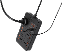 Green Lion GS-500 Power Socket 2500W 11-in-1 Extension with 5 AC Sockets PD 20W USB-C Fast Charging - Multi-Port Power Strip for Home and Office | GNGS500PSBK |