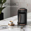 Green Lion Mazaj Turkish Coffee Maker 600W 250mL Capacity 5-Cup One-Touch Brewing - Fast Brewing with Auto Shut-Off and Overflow Protection | GNMZTUCOFFBK |