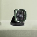 Green Lion 3-in-1 Solar Fan 10000mAh Battery 10W 6-Speed LED Light Power Bank - Portable Rechargeable Fan with Solar Charging | GNPF25SOLFNBK |