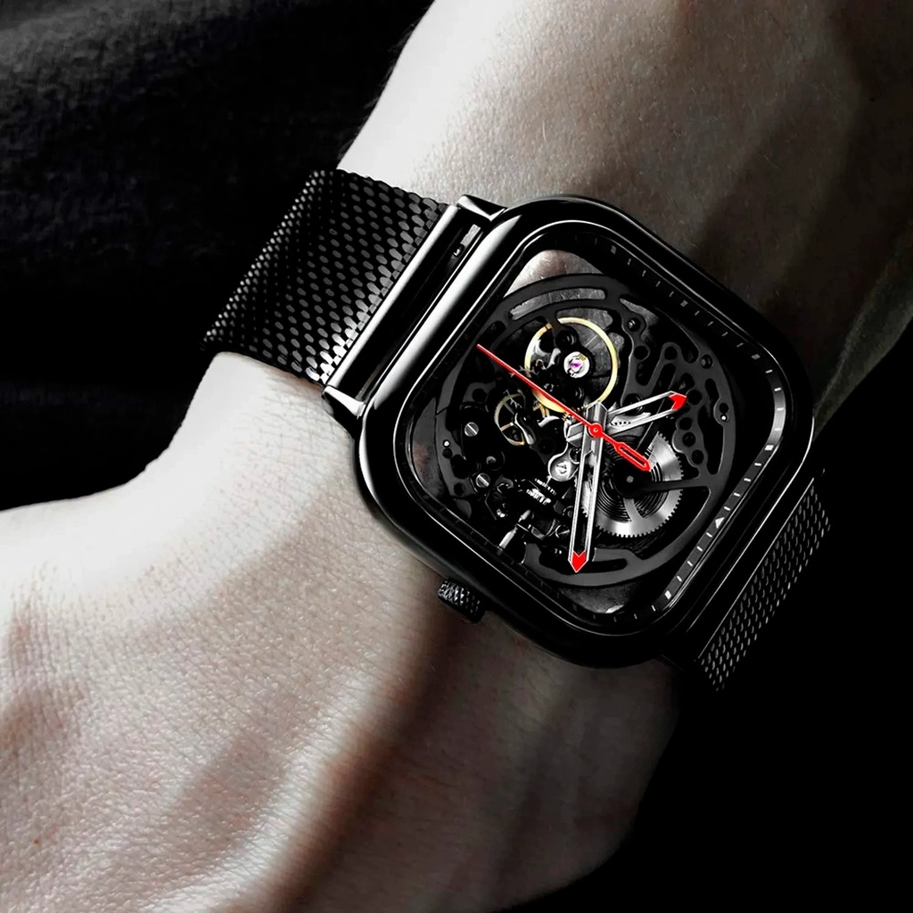 CIGA Design Hollow Automatic Watch 41mm Skeleton Dial 40-Hour Power Reserve 3ATM Water Resistance - Stainless Steel Automatic Wristwatch | Z011-BLBL-W13 |