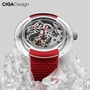 CIGA Design T-Series Mechanical Watch 44mm 360° Transparent Skeleton Dial 3ATM Water Resistance - Automatic Unisex Silicone Strap Watch | T011-TR90 |