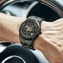 GEYA G-MAX Series Automatic Mechanical Watch Stainless Steel Skeleton Dial Sapphire Crystal Waterproof Luminous Men's Watch