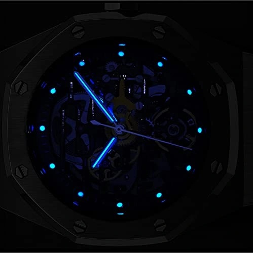 GEYA G-MAX Series Automatic Mechanical Watch Stainless Steel Skeleton Dial Sapphire Crystal Waterproof Luminous Men's Watch