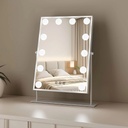 Green Lion Glam Shine Makeup Mirror with 12 LED Lights, 3 Color Modes, Touch Control & 360° Rotation - High Definition Beauty Mirror for Perfect Makeup Application | GNGLMAKE12WH |