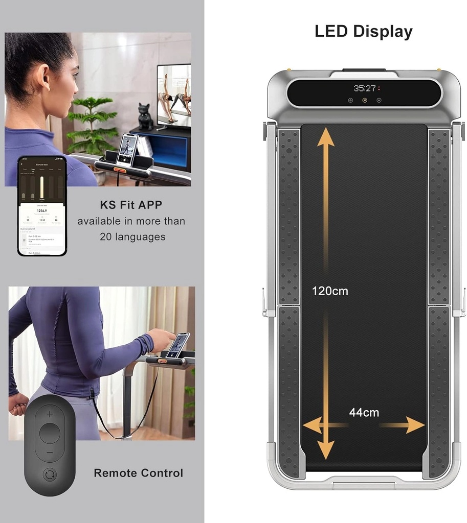 KingSmith WalkingPad R2 2-in-1 Foldable Treadmill with 12km/h Speed, 1.25HP Brushless Motor & KS Fit App Control | TRR2FB |