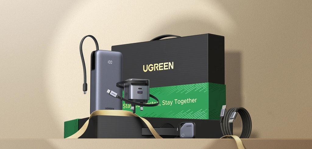UGREEN 20000mAh Power Kit with 45W PD Power Bank, 45W GaN Retractable Charger, USB-C Cable & FineTrack Smart Finder | D0131 / 95962 |