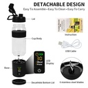 Portable Intelligent Blender 600ml with 220W Motor, USB-C Fast Charging, 6000mAh Battery & Digital Display - Personal Smoothie Blender | A12 |