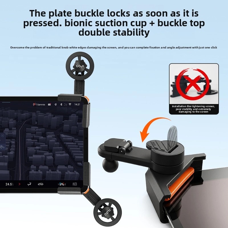 GOJI Car Screen Phone Holder with 360° Rotation, Telescopic Arm, Magnetic & Vacuum Suction Mount - Universal Dashboard & Touchscreen Phone Mount for Tesla & More | G18 |