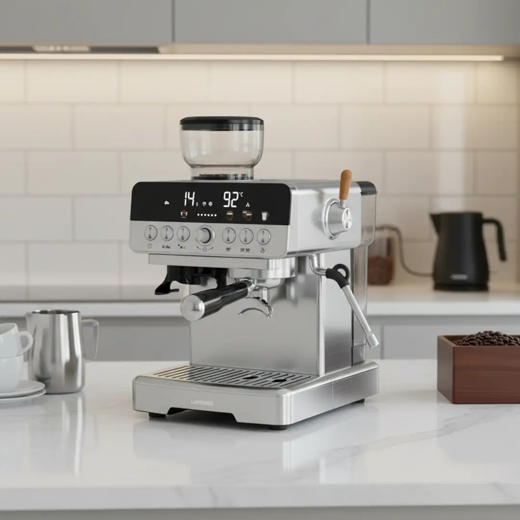 Lepresso CafféArtisan Semi-Automatic Coffee Machine, Dual Boiler & Dual Pump, 2200W, 19-Bar Pressure, 20 Grinding Levels, 2.1L Water Tank | LPCFFCA0043SL |