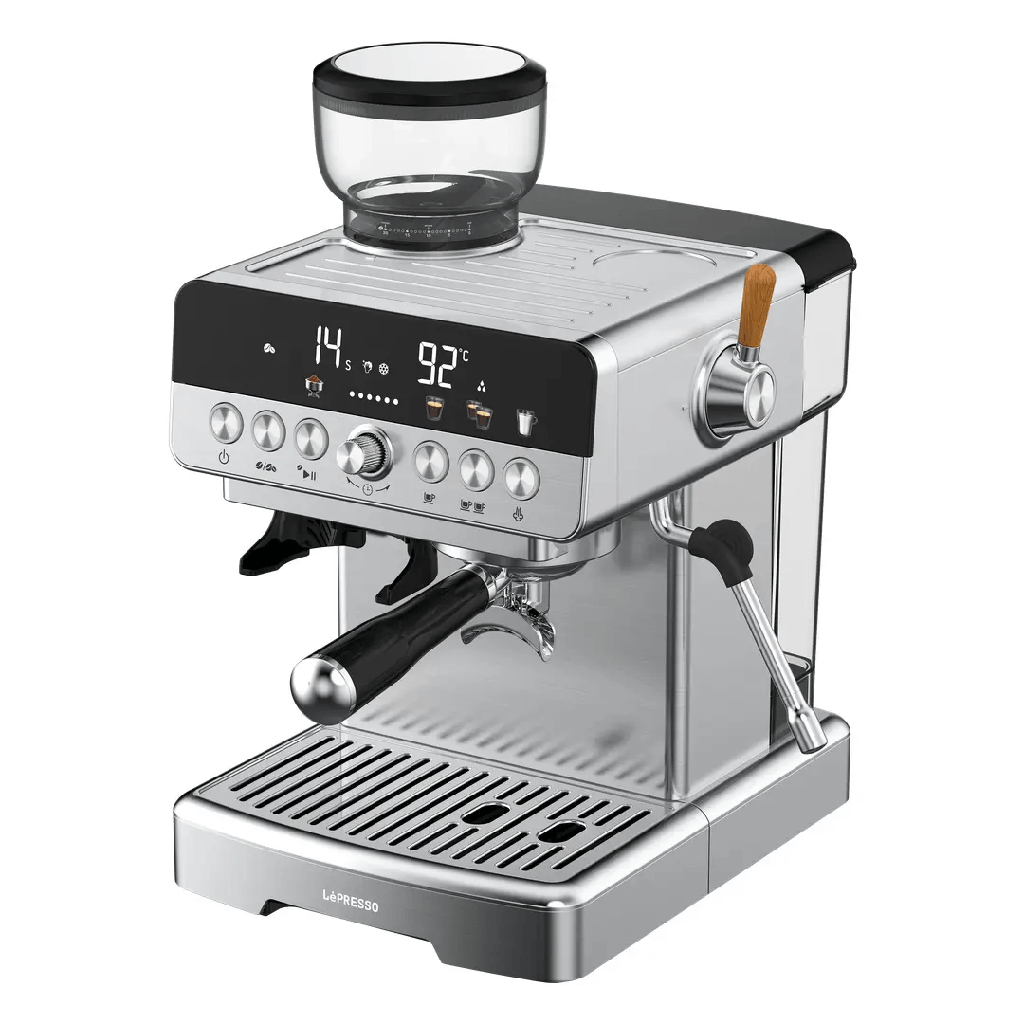 Lepresso CafféArtisan Semi-Automatic Coffee Machine, Dual Boiler & Dual Pump, 2200W, 19-Bar Pressure, 20 Grinding Levels, 2.1L Water Tank | LPCFFCA0043SL |