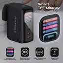 Promate GaNFast 165W USB-C Charger, 4 Ports, Dual 140W PD 3.2, TFT Smart Display, PPS & AVS, Multi-Device Charging | Prime-165 |