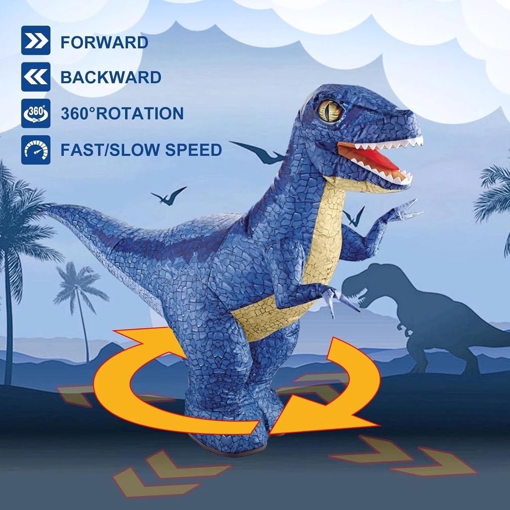 Remote Control Dinosaur Toy, Realistic Inflatable Walking Dinosaur, 2.4GHz Remote, 360° Rotation, Forward & Backward Movement, Rechargeable | NY070 |