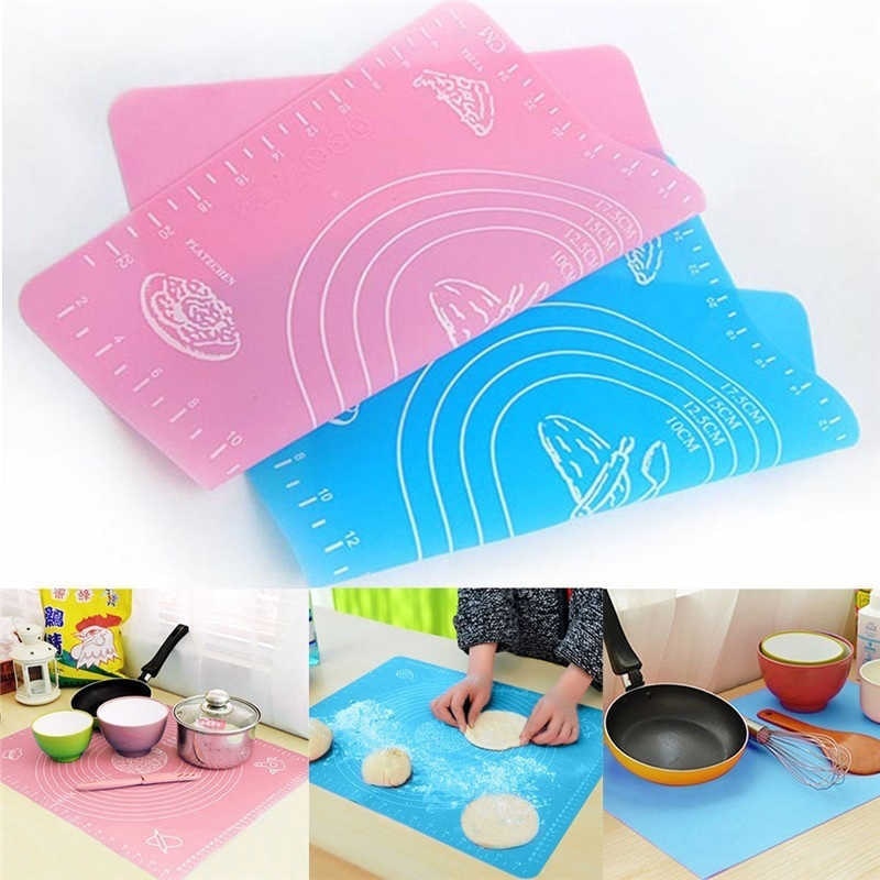 Silicone Baking Mat Flour Rolling Scale Mat Pad Kitchen Pizza Bread Pastry 36cm