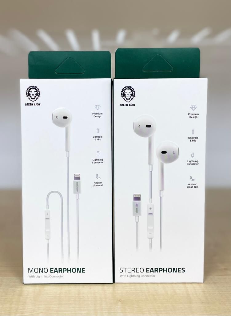 Green Stereo Earphone With IOS Connector | GNSEPLCWH |