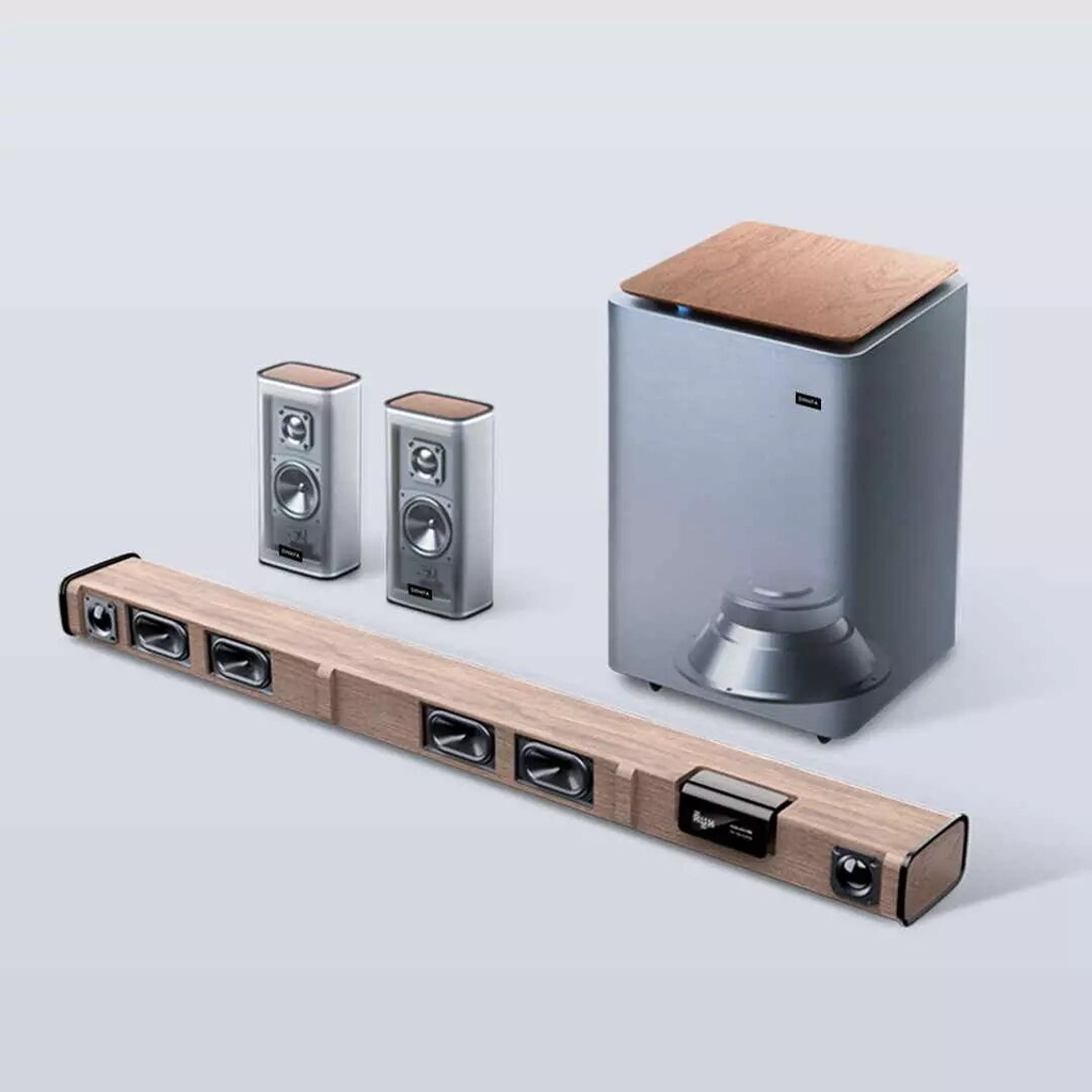 Xiaomi - Youpin Binnifa Karaoke Surround Home Theater Simulation | 5.1 | With | 5.8G | Wireless Microphone & | DSP | Subwoofer Speaker Bass Live-3D