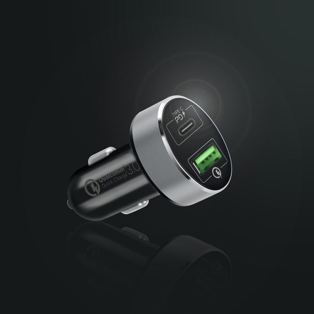 MOMAX - UC10D Dual-Port USB with Type-C PD Fast Car Charger