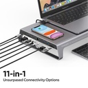 PROMATE 11-in-1 Ergonomically Designed Anti-Skid Aluminium Alloy DeskHub