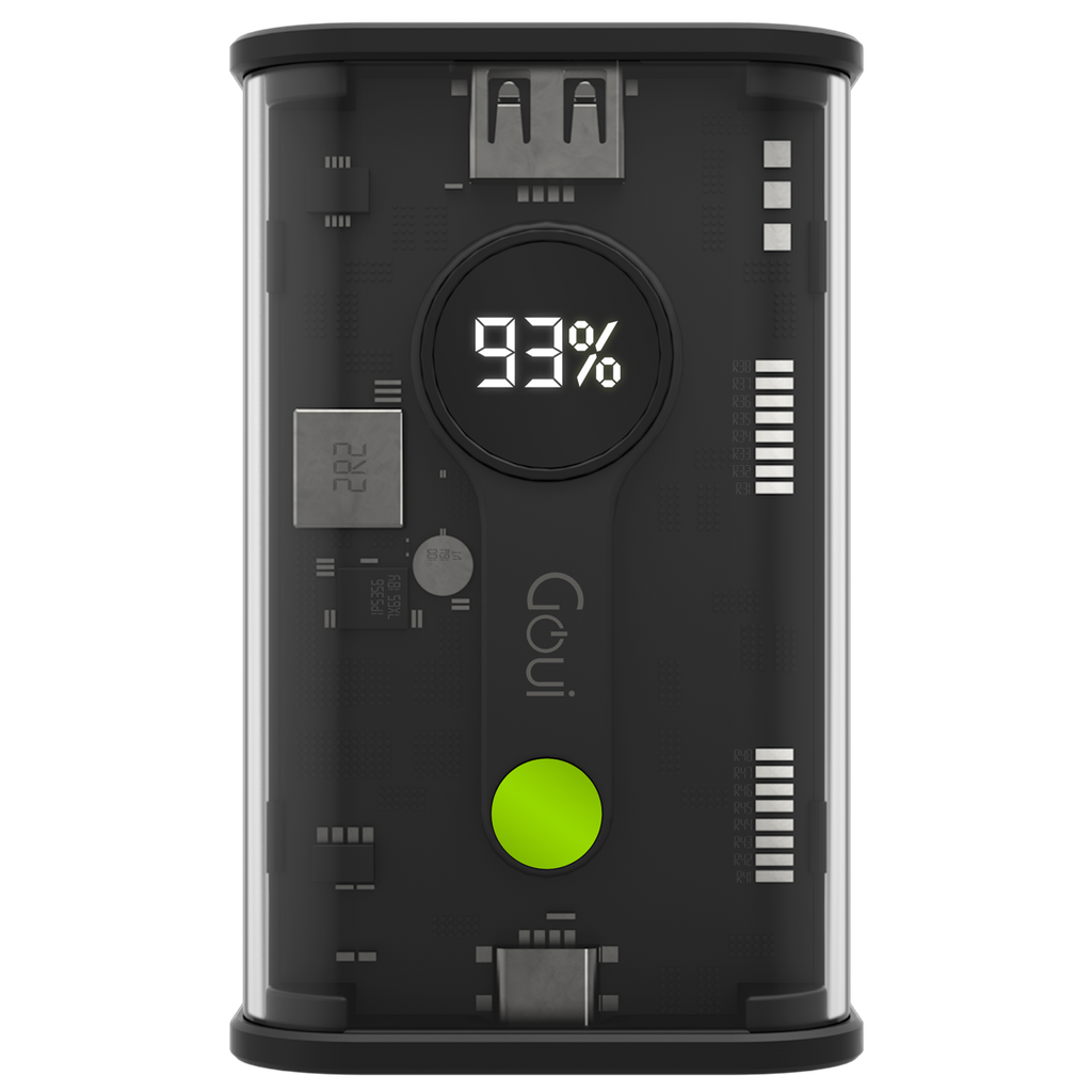 Goui Nano 10 PowerBank | 10000 mAh Capacity | 22.5W Fast Charging | LED Display | Dual USB Ports | Multiple Safety | Unique Design | G-TPB10-3A |