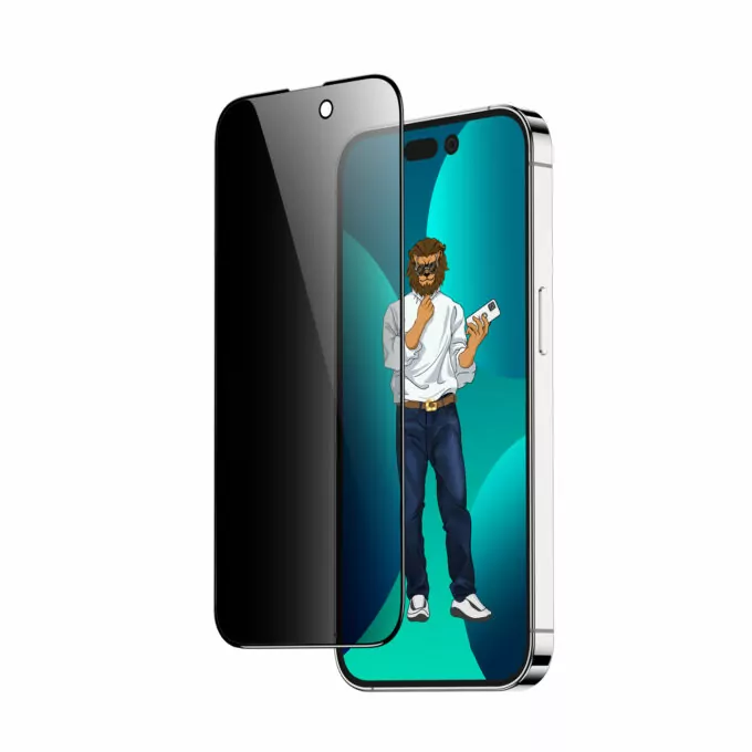 Green Lion 3D Privacy Scratch Free Round Edge Glass Screen Protector For iPhone 14 Pro / Pro Max | GN9HSPY14 |