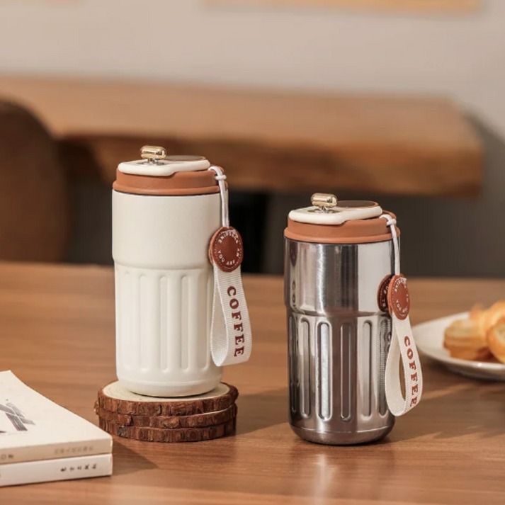 400mL Stainless Steel Heat Insulation Coffee Mug With Smart Temperature Display