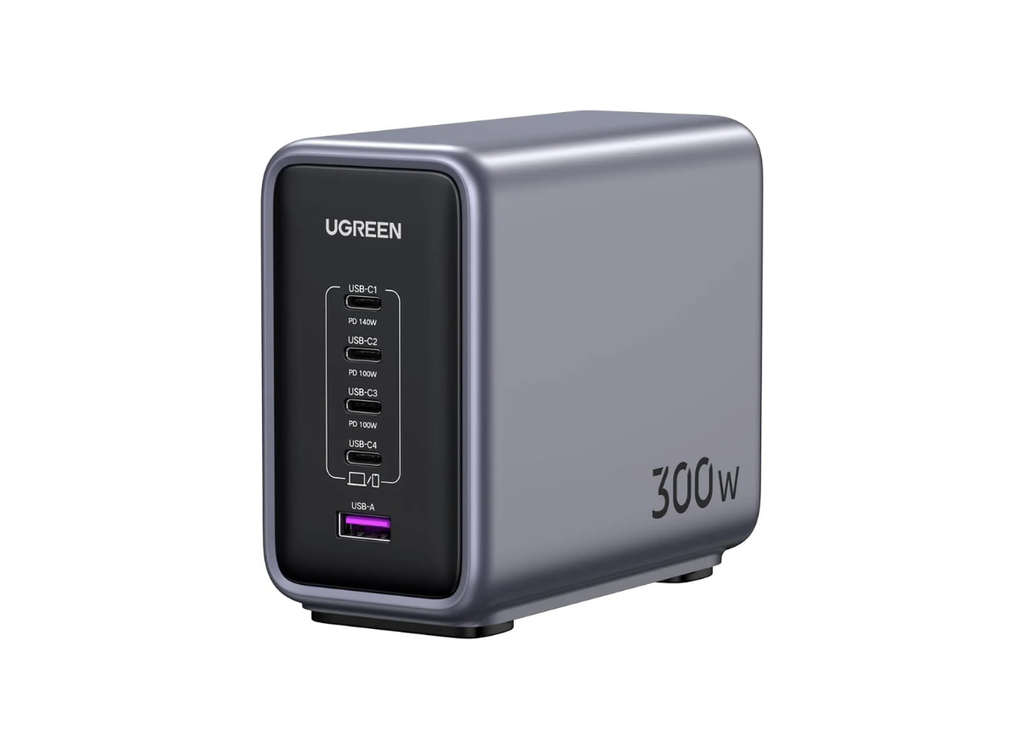 UGREEN 300W [Nexode GaN] USB C Charger 5 Ports Desktop Charging Station Power Adapter Laptop Charger with 240W USB C Cable | CD333-90904B.GY |