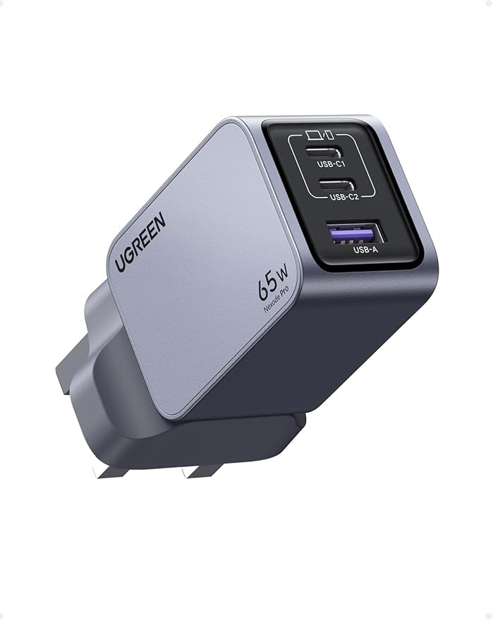 شاحن سريع UGREEN Nexode Pro بقدرة 65 واط مع 3 منافذ وتقنية GaN للتوزيع الذكي للطاقة وكفاءة أعلى وتقنية GaN II المتقدمة |X755|