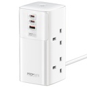 Promate 70W 7 in 1 Fireproof Multi Port Charging Station With 2500W Quad AC Sockets |PowerTower-70W|