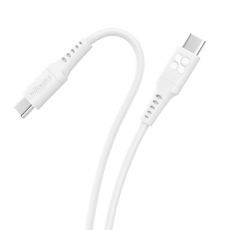 كابل Promate 60W Power Delivery فائق السرعة USB-C من السيليكون الناعم | PowerLink-CC120
