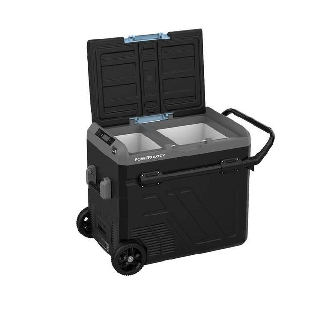 Powerology Dual Compartment Smart Fridge & Freezer 60L Portable Energy Efficient Dual Zone Cooling with 20800mAh Battery - Grey |PP056||PPBCHA56|